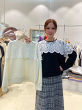 LUXE STITCHES INTRO ADORABLE LAD61004 蕾絲拼接圓領長袖上衣－商品圖片 6