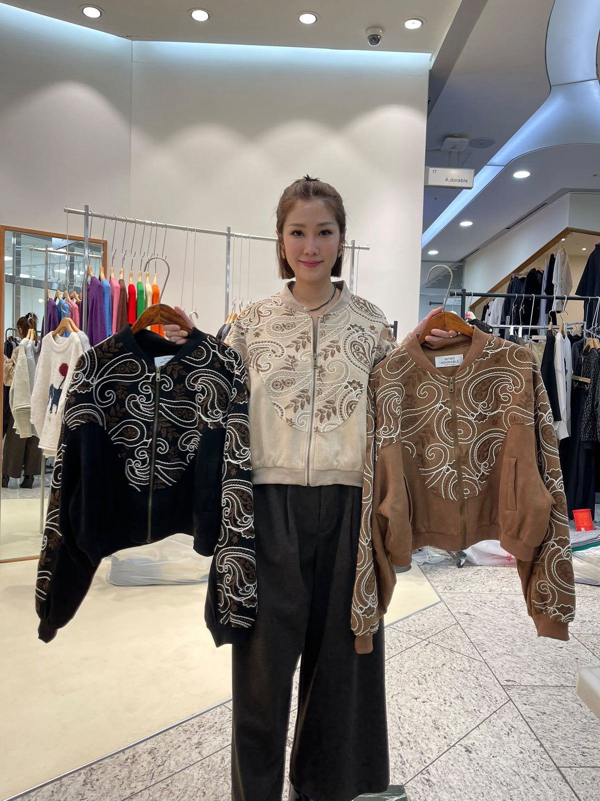 LUXE STITCHES INTRO ADORABLE LAD61012 佩斯利花紋拉鏈外套－商品圖片 1