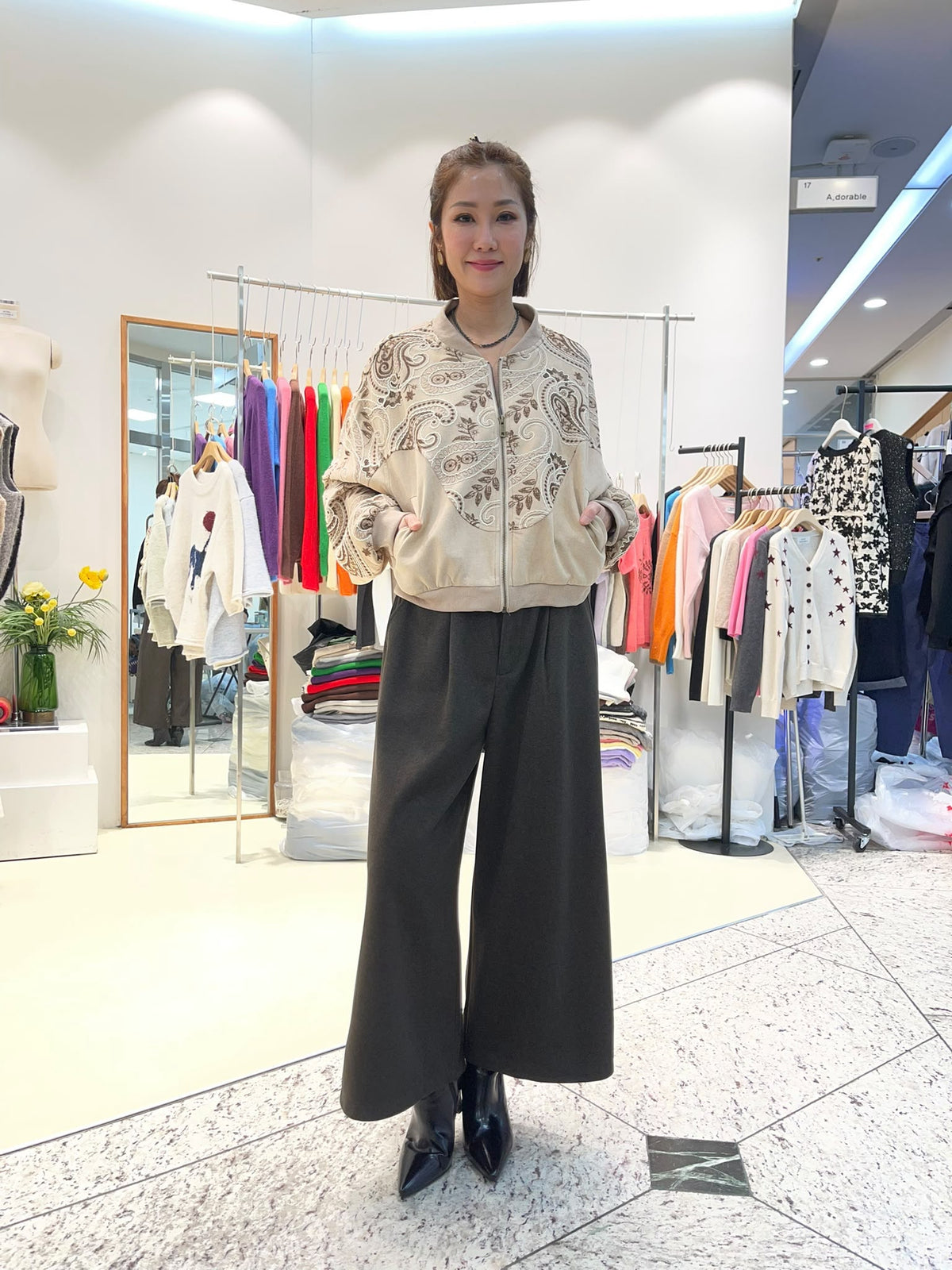 LUXE STITCHES INTRO ADORABLE LAD61012 佩斯利花紋拉鏈外套－商品圖片 4