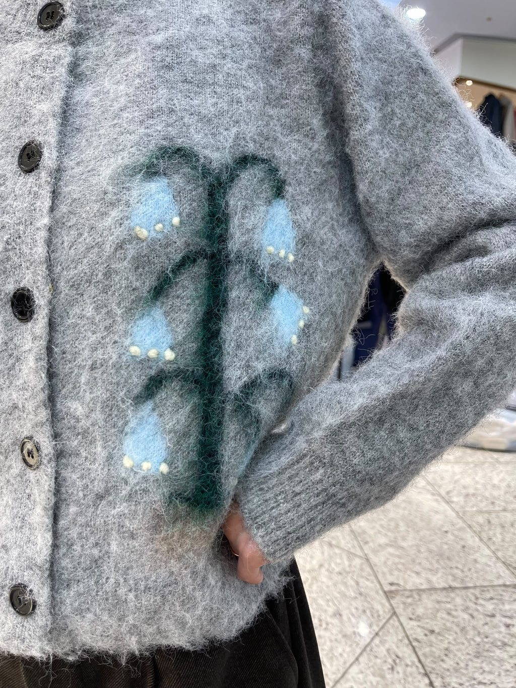 LUXE STITCHES INTRO ADORABLE LAD61018 花卉圖案圓領針織開衫－商品圖片 1