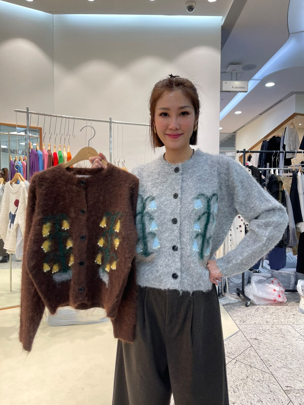 LUXE STITCHES INTRO ADORABLE LAD61018 花卉圖案圓領針織開衫－商品圖片 4