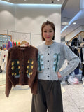 LUXE STITCHES INTRO ADORABLE LAD61018 花卉圖案圓領針織開衫－商品圖片 4