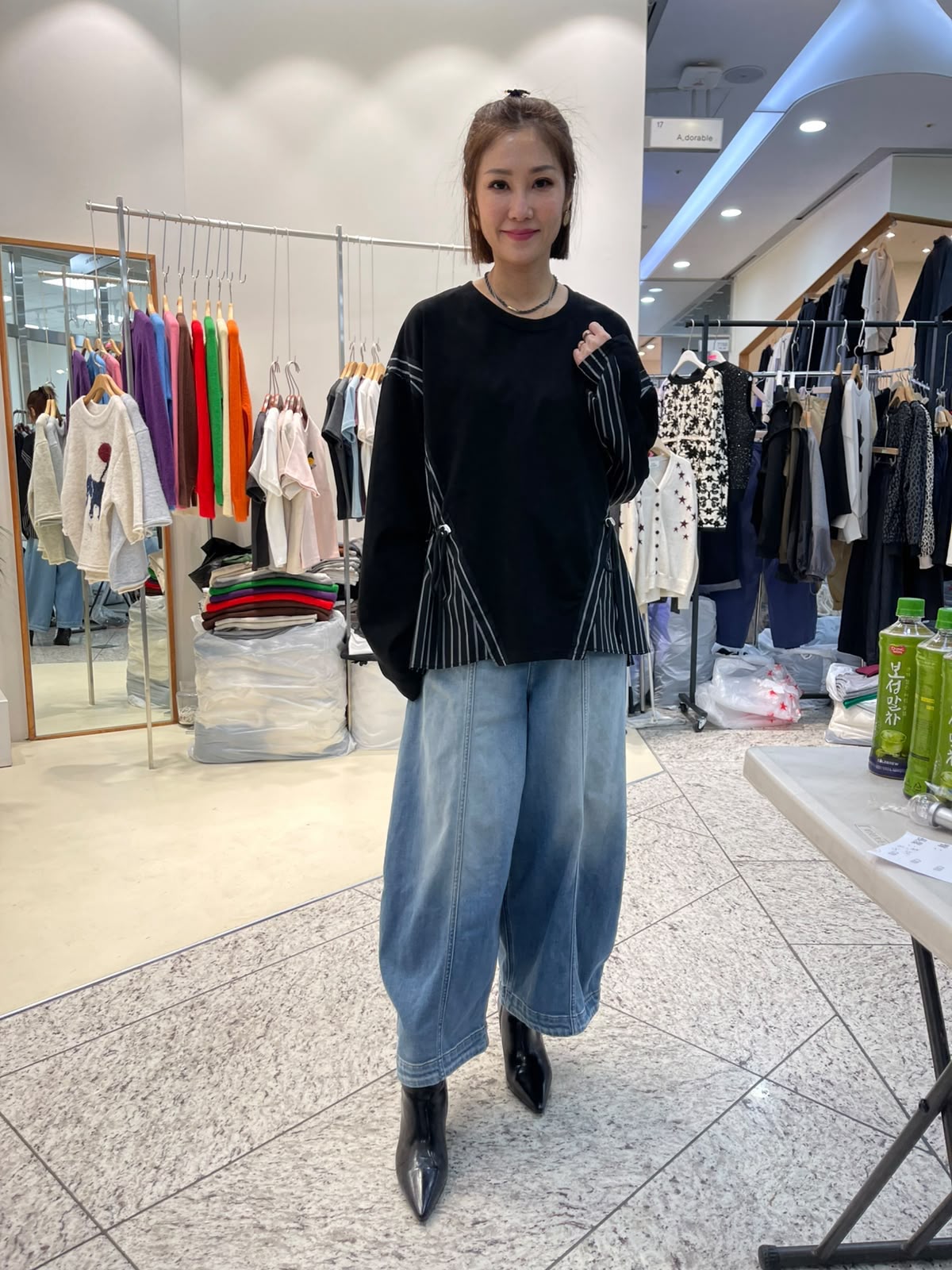 LUXE STITCHES INTRO ADORABLE LAD61024 不對稱條紋拼接長袖上衣－商品圖片 4