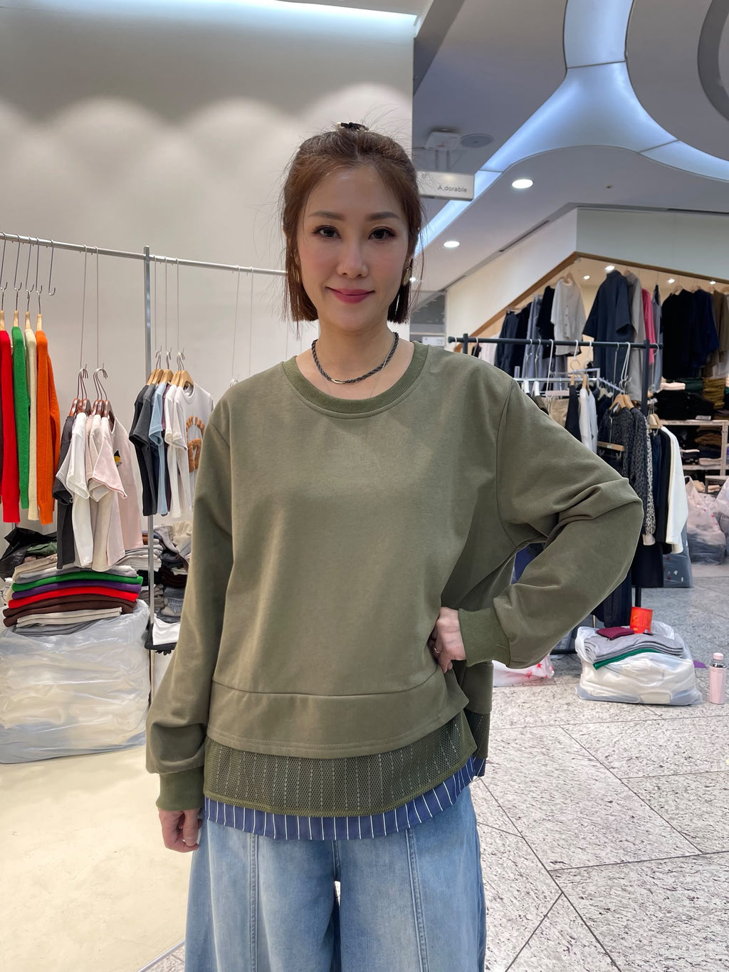 LUXE STITCHES INTRO ADORABLE LAD61025 條紋層次下襬長袖上衣－商品圖片 2