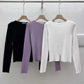 M20 Centre hem slit ribbed pullover