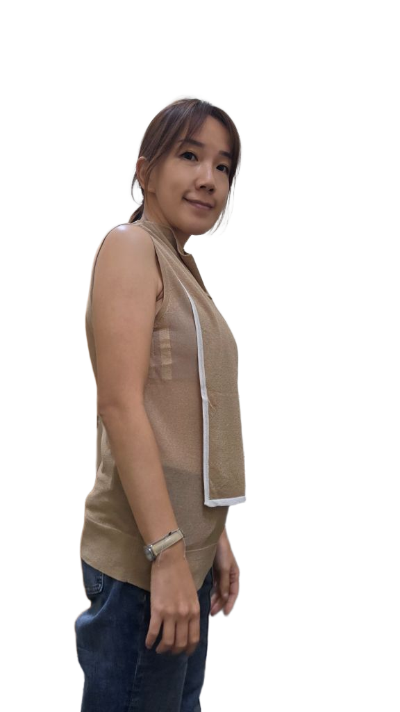 LS60619光絲不對稱交叉領無袖針織背心 | 撞色滾邊小企領上衣 Korean Draped Knit Vest TOPS