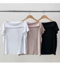 LBN60603韓國斜肩垂領開衩袖上衣｜韓系柔軟垂墜短袖 Tee Korean Draped Neck Top