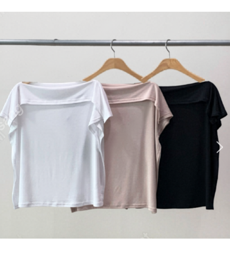 LBN60603韓國斜肩垂領開衩袖上衣｜韓系柔軟垂墜短袖 Tee Korean Draped Neck Top