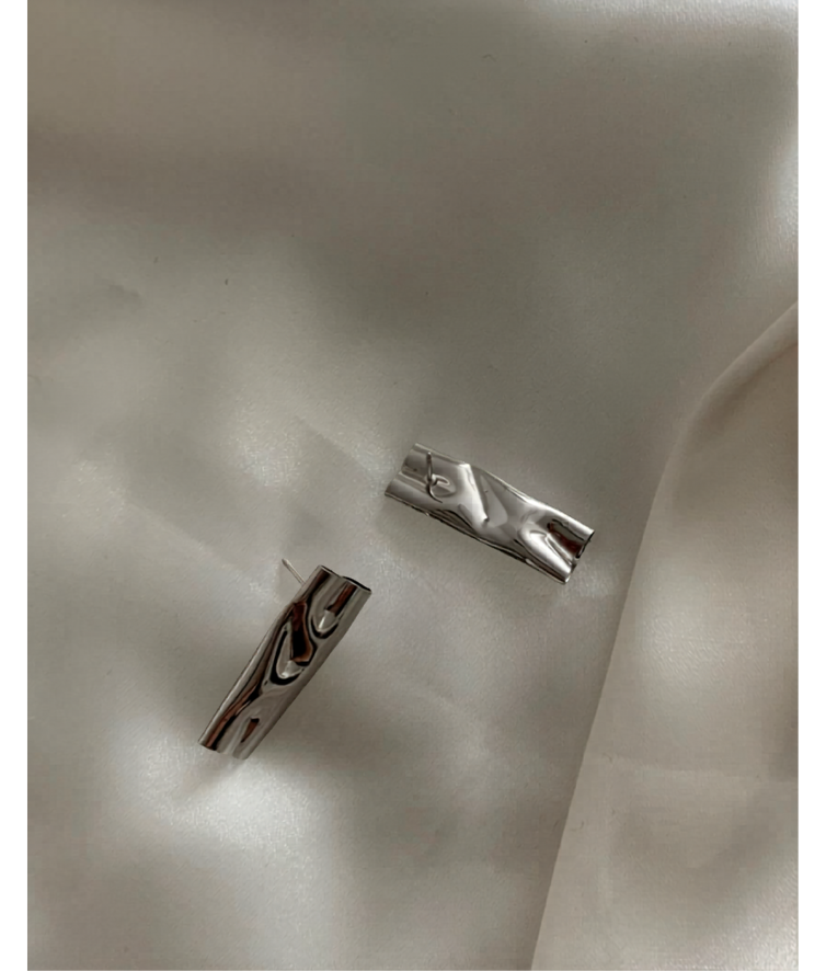 LBP60607 韓國 BIANCOPIG 不規則金屬長方耳環｜韓系俐落感 Rectangle Earrings