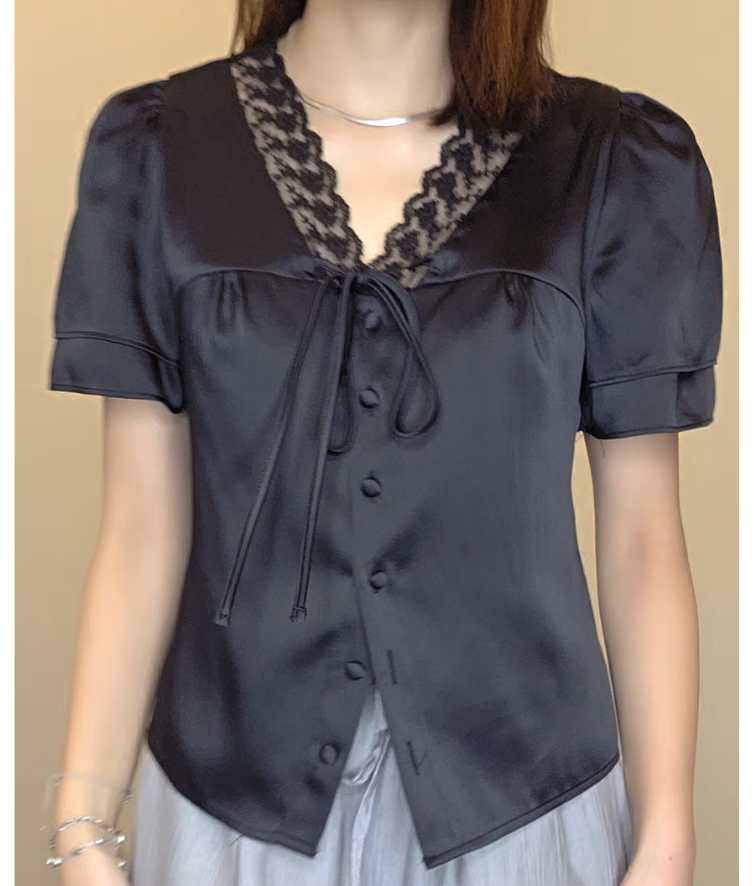LBT60701 Satin Lace Shirt