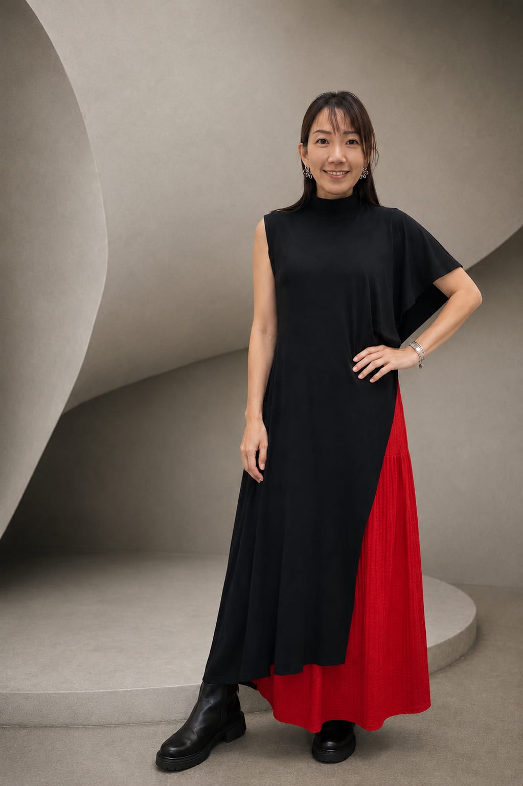 LS721 Bias Cut Long Jersey Top