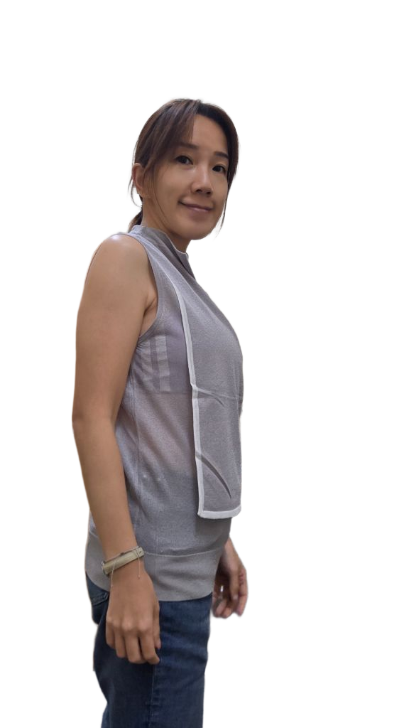 LS60619光絲不對稱交叉領無袖針織背心 | 撞色滾邊小企領上衣 Korean Draped Knit Vest TOPS