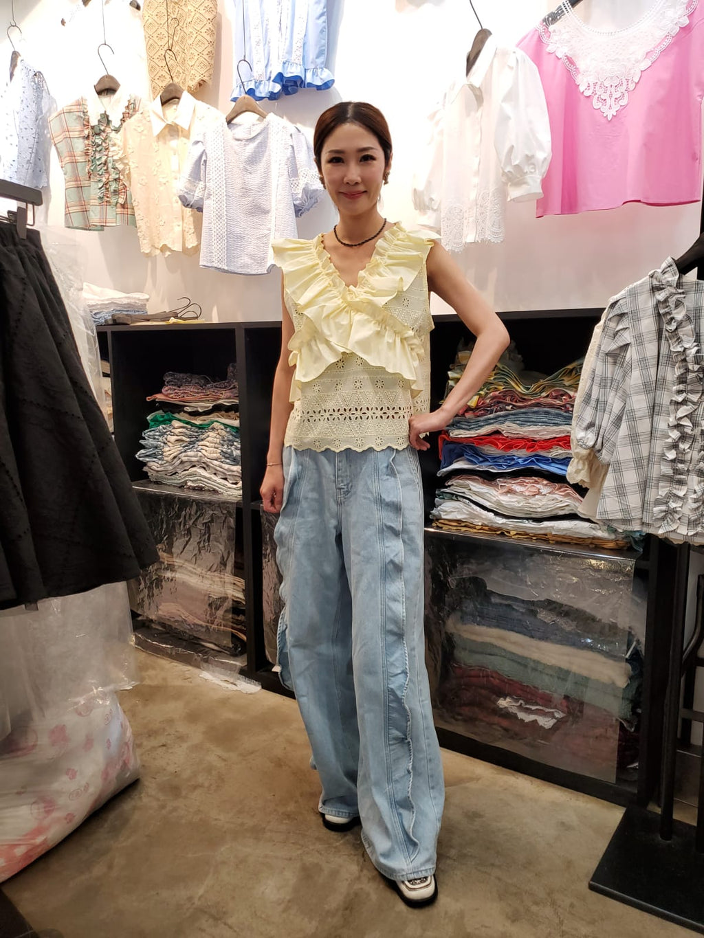 韓國Ribbon Dress半截裙 LRD60612 - Yellow