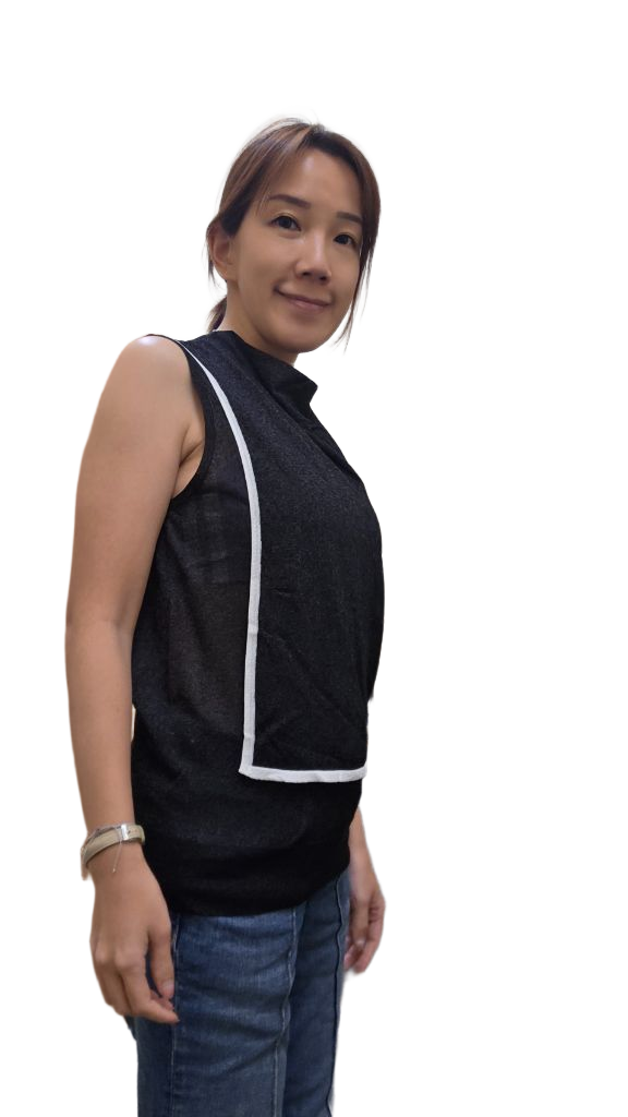 LS60619光絲不對稱交叉領無袖針織背心 | 撞色滾邊小企領上衣 Korean Draped Knit Vest TOPS