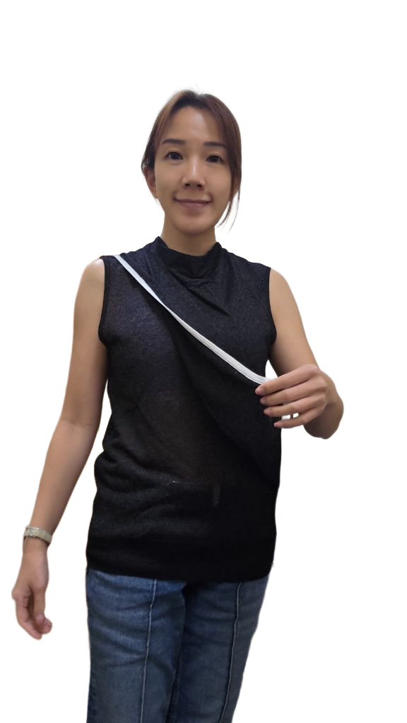 LS60619光絲不對稱交叉領無袖針織背心 | 撞色滾邊小企領上衣 Korean Draped Knit Vest TOPS