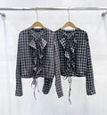 E14 Check Frill Blouse