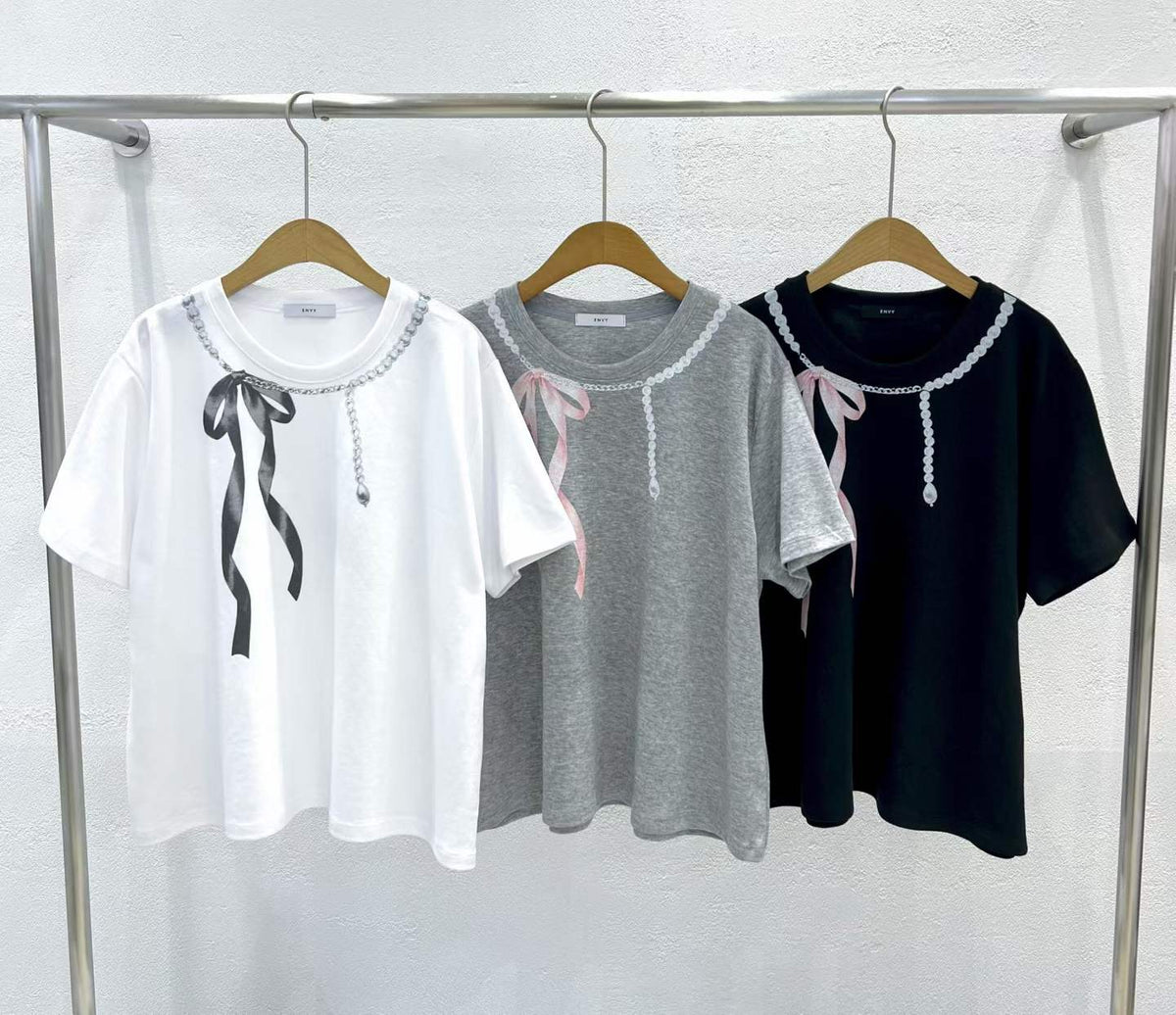 E15 Ribbon Print Lettering Oz Short-Sleeve T-Shirt