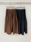 E08 Pleated Elastic Waist Flare Dee Skirt