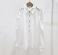 E16 New Basic Puff Sleeve Shirring Blouse Shirt