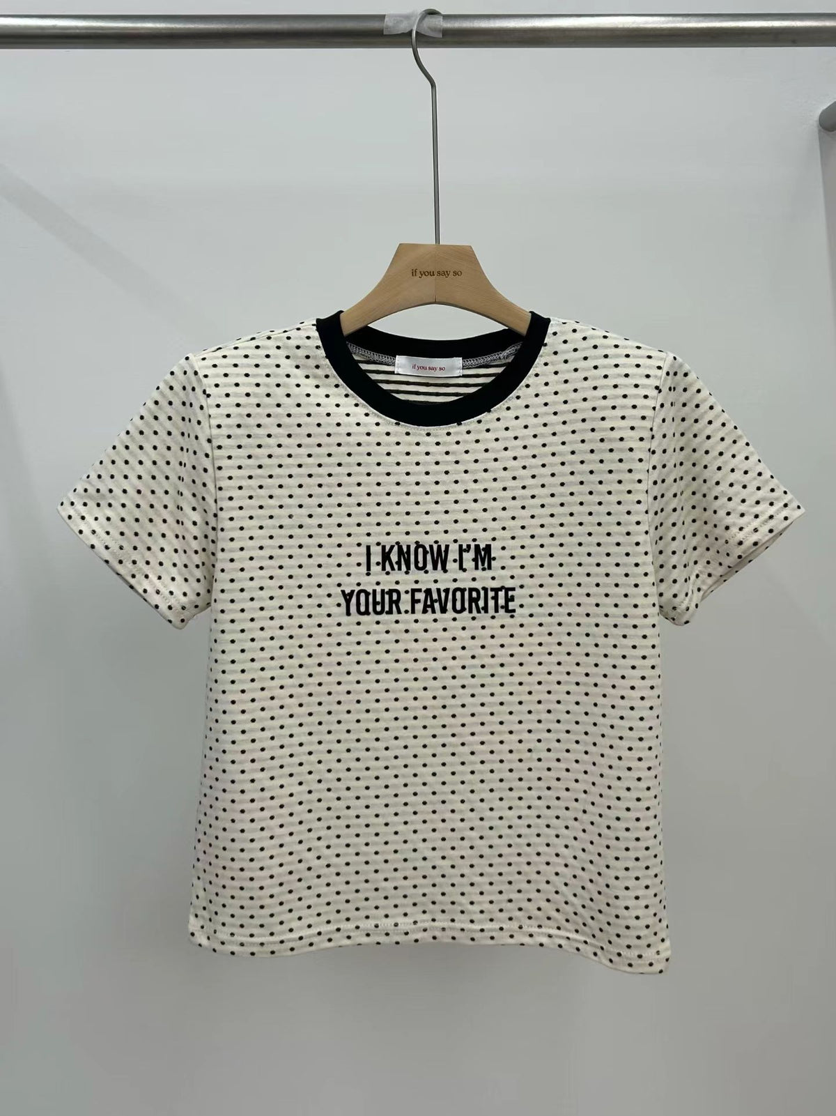 H27 波點字母撞色短袖 T-Shirt