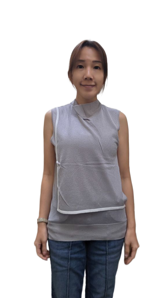 LS60619光絲不對稱交叉領無袖針織背心 | 撞色滾邊小企領上衣 Korean Draped Knit Vest TOPS