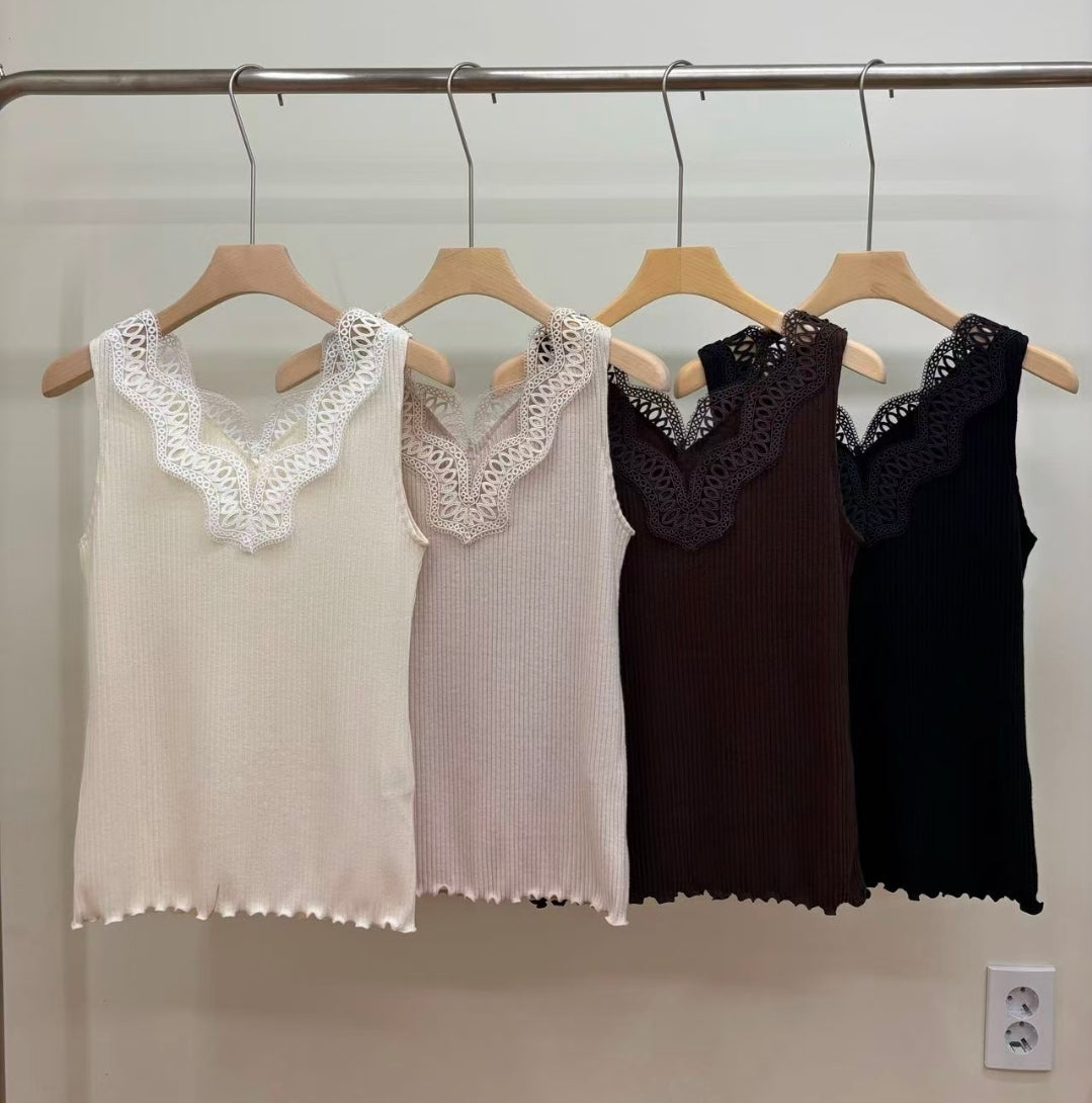 J13 v neck lace vest