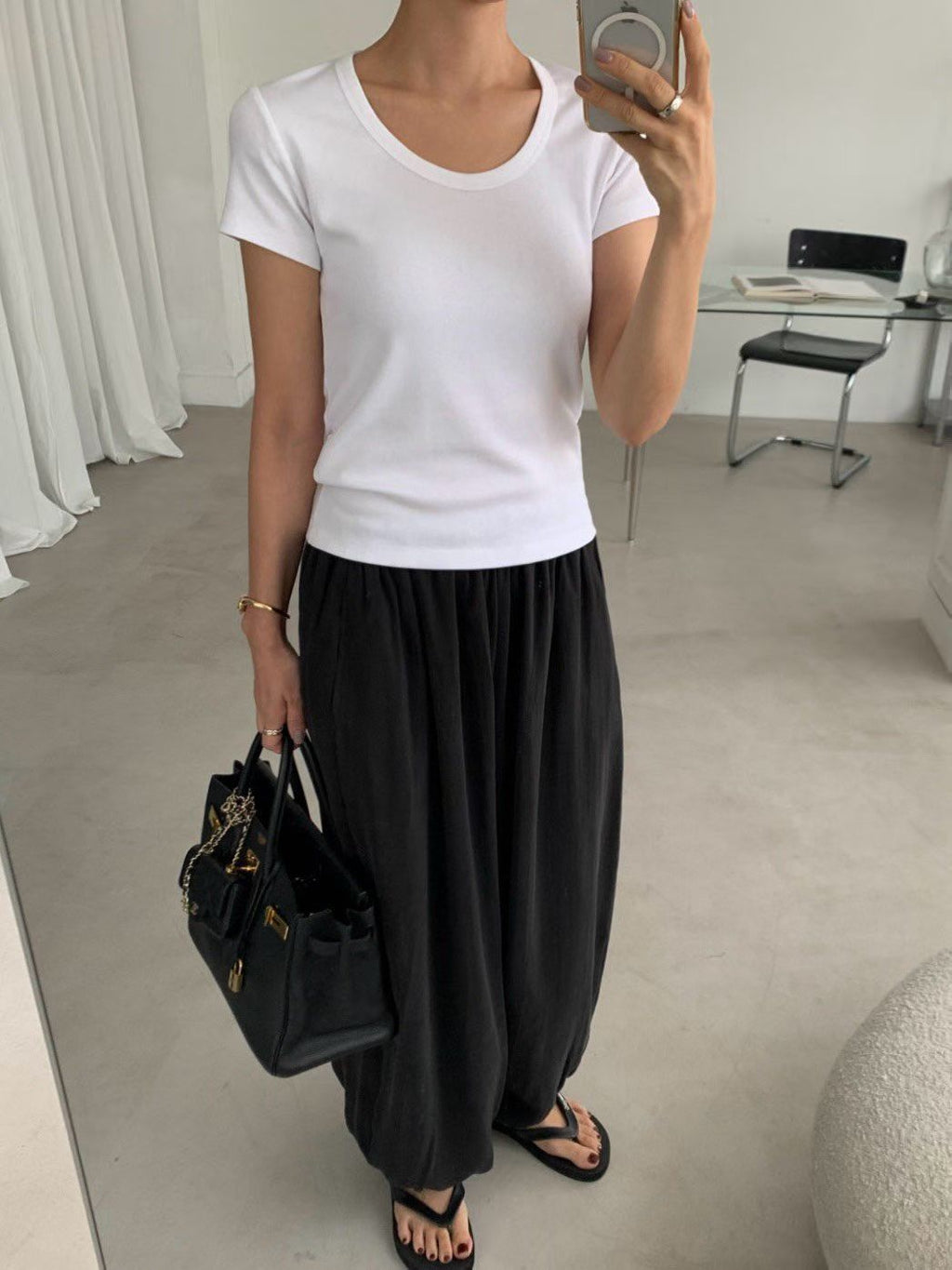 M02 slim u neck tee