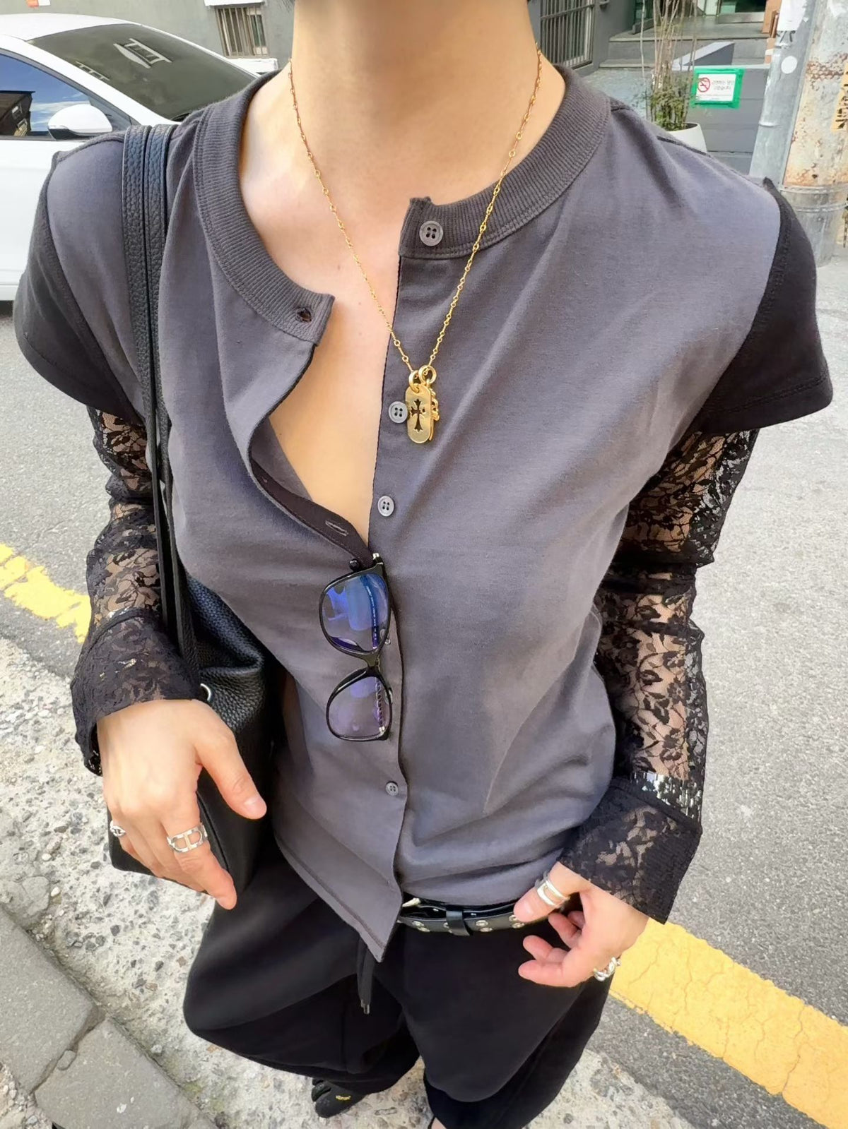 H55 triple layered cardi