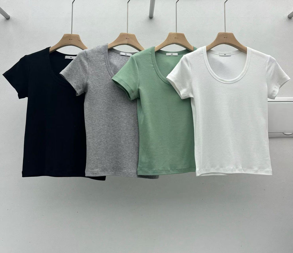 M02 slim u neck tee