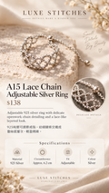 A15 Lace Chain Adjustable Silver Ring